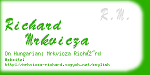 richard mrkvicza business card